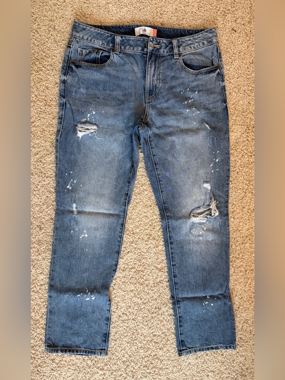 CAbi Distressed Blue Denim Jeans